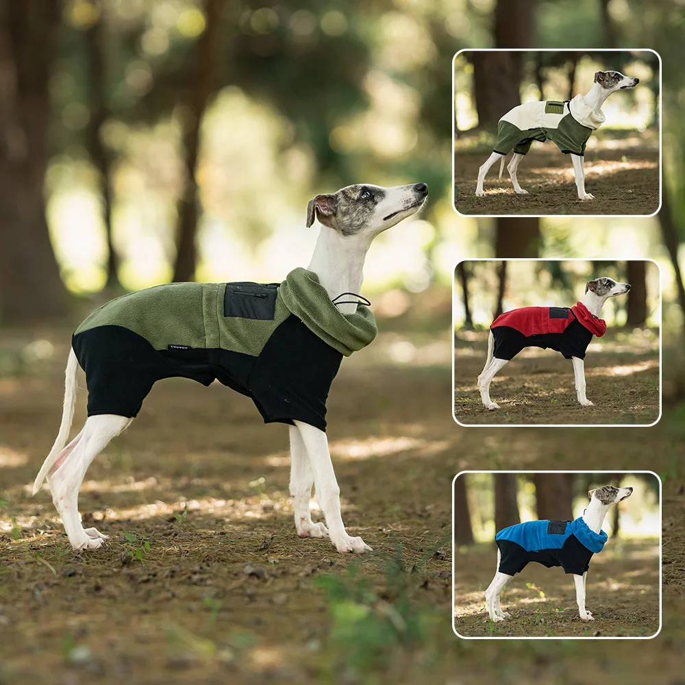 Ropa de terciopelo de lujo para cachorros, ropa cálida y suave para perros pequeños y medianos, con cuello alto y a prueba de viento para galgos/whippets en invierno - imagen 4