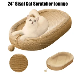Rascador ovalado de cartón para gatos – Cama 2 en 1 con sisal