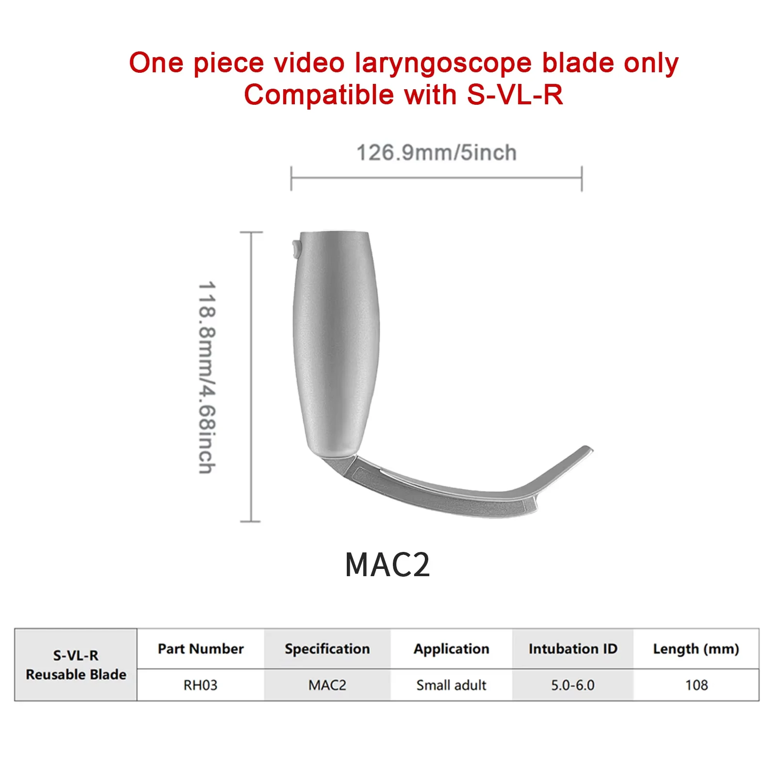 Solo accesorios Video laringoscopio hoja de acero inoxidable, cable guía y accesorios de pantalla - imagen 2