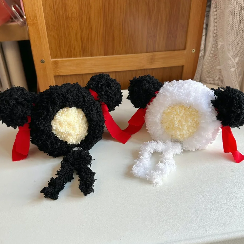 Gorro tejido de lana de otoño para mascota Ragdoll, cubierta para cabeza de bolas de gato con degradado dorado, tocado de Cosplay cálido para perros pequeños medianos en invierno