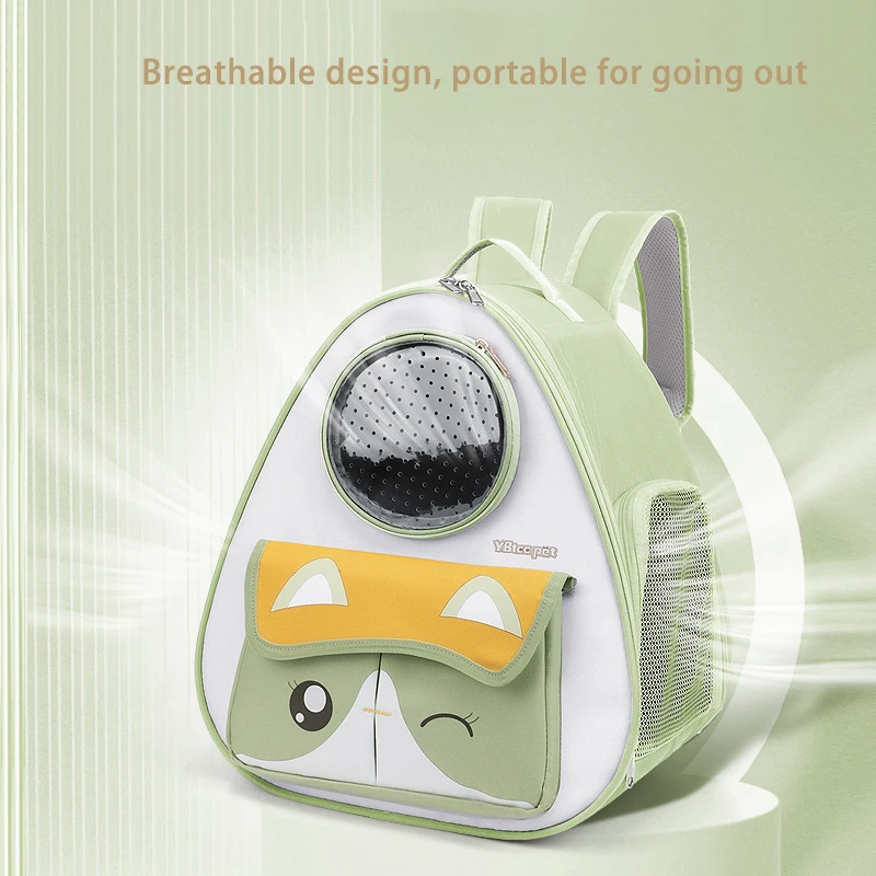 Mochila transpirable con diseño triangular para gato, bolso de dos hombros con cremallera suave, bolsa de transporte para mascotas, bolso de viaje al aire libre - imagen 5