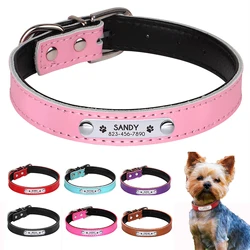 Collar personalizado para perro ajustable con placa grabada resistente