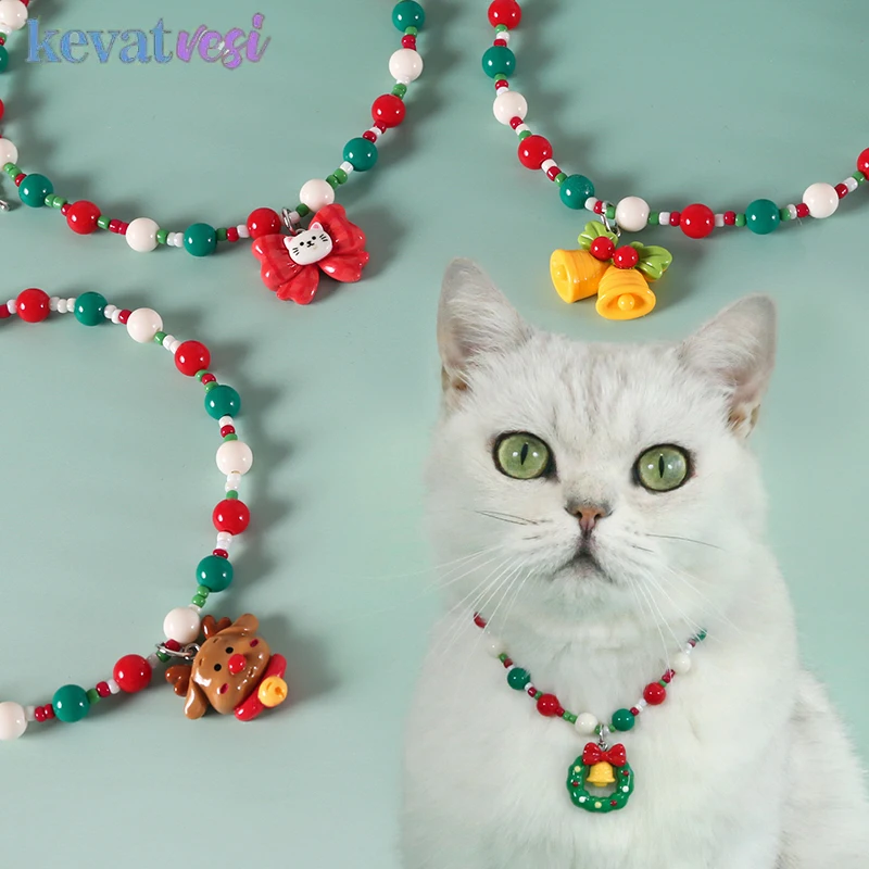 Collar de perro de Navidad, bonito Collar para mascotas para perros pequeños y medianos, Collar de lujo para gatitos, suministros para fiesta de Navidad para mascotas