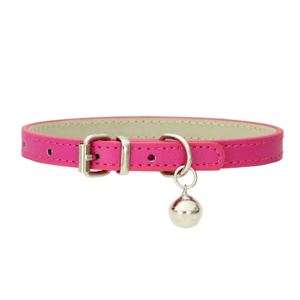Collar para gatos de cuero PU ajustable: Collar para mascotas duradero y elegante con hebilla de metal, diseño acolchado suave para perros y gatos pequeños - - imagen 3