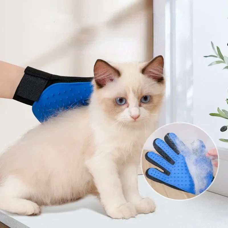 Guante de aseo para perros, cepillo para quitar el pelo de gato, guantes, peine para perros, removedor de pelo de baño para gatos, cepillo de masaje limpio, suministros para mascotas - imagen 3