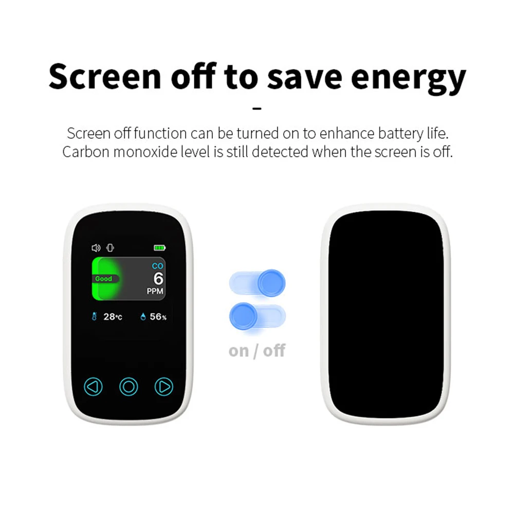Mini probador de calidad del aire 3 en 1, medidor de temperatura de CO, HUMI, Detector Digital LCD de monóxido de carbono, Sensor NDIR, Detector de aire de brillo automático - imagen 5