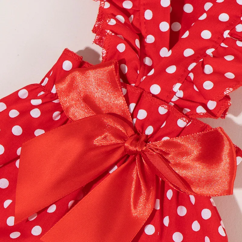 Vestido de verano para perros, vestido de chaleco de princesa con volantes de algodón para perros pequeños, ropa para mascotas, falda tutú para cachorros con adornos de encaje bonitos - imagen 3