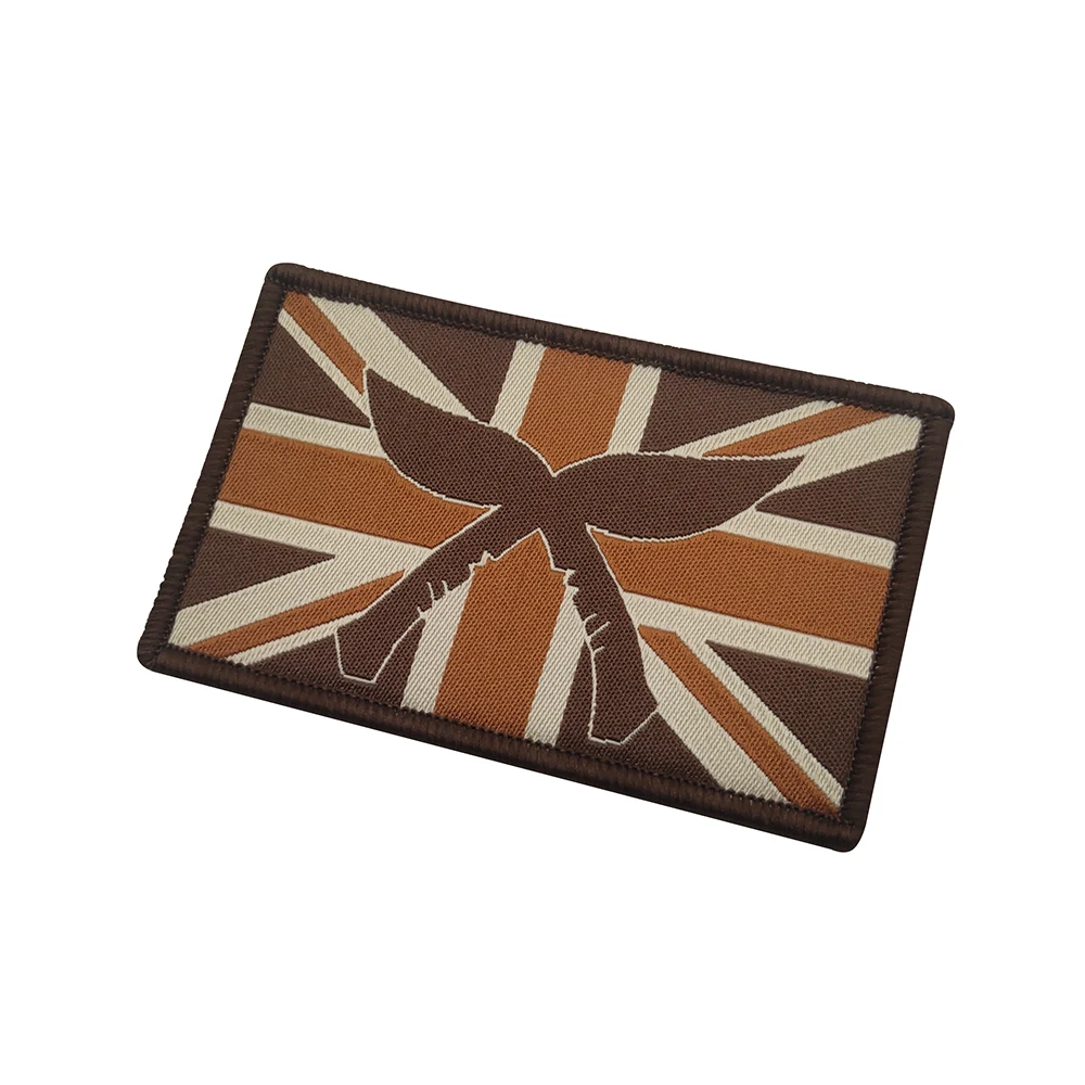Parche tejido con bandera de país del Reino Unido, adorno de apliques, insignia, parches bordados con cuchillo táctico militar con gancho y bucle - imagen 4
