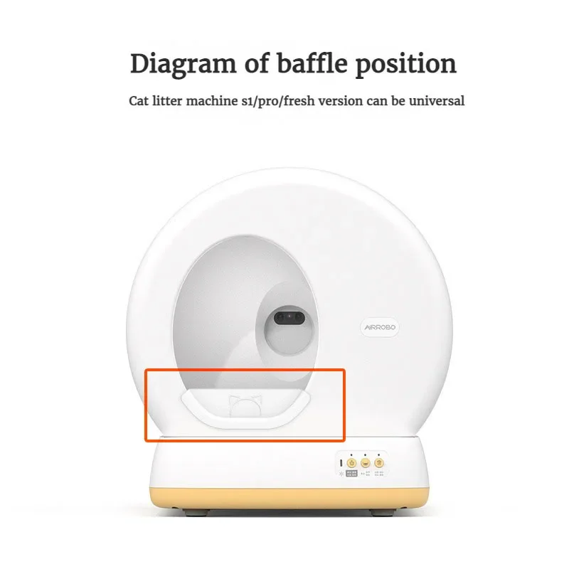 AIRROBO-Partición de inodoro inteligente para gatos, accesorio deflector especial para evitar salpicaduras desde el exterior, 21,5x7,5 cm - imagen 2