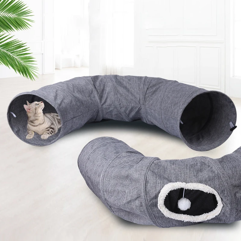 Juguetes de túnel para gatos, divertido tubo de túnel interactivo de entrenamiento para gatitos, múltiples agujeros, suministros deportivos para gatitos - imagen 2