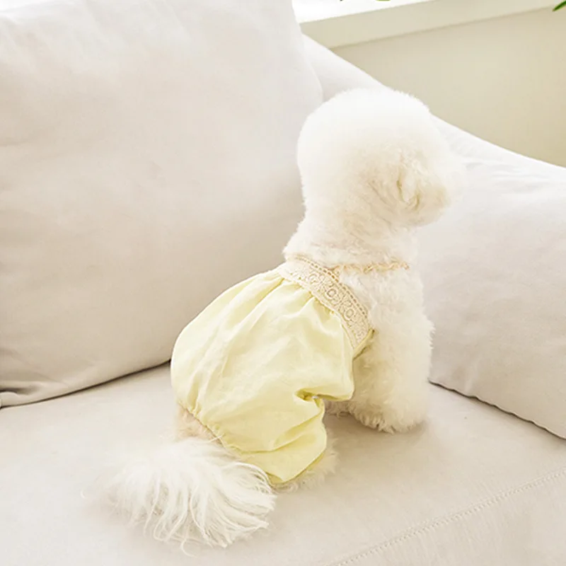 Camiseta sin mangas para mascotas, mono transpirable de dos piernas para perros y gatos, oso de peluche, ropa para perros, sombrero de encaje, ropa para cachorros, primavera/verano - imagen 5