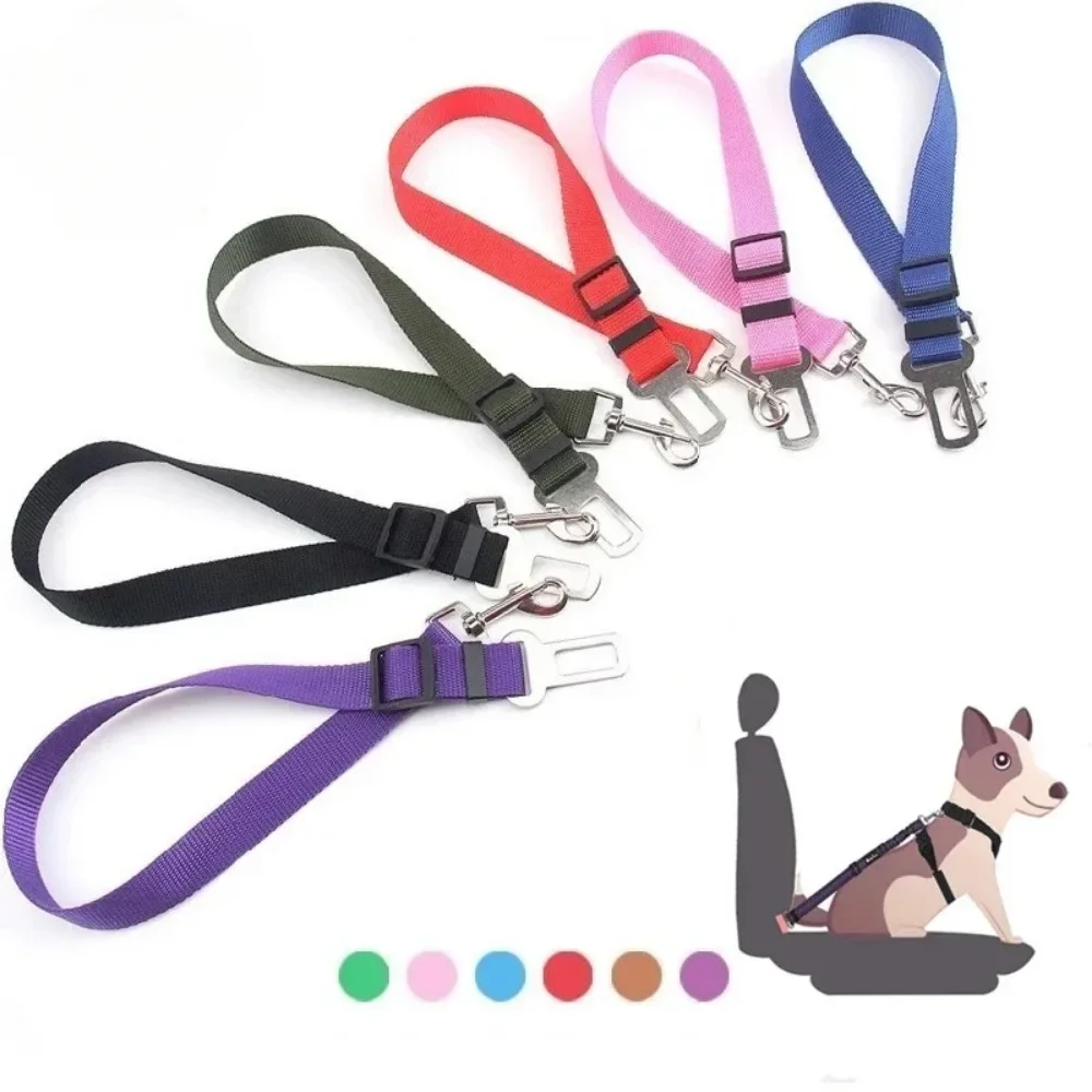 Arnés con Clip de plomo para perro, tracción ajustable con palanca de correa de seguridad, accesorio para gato y coche - imagen 2