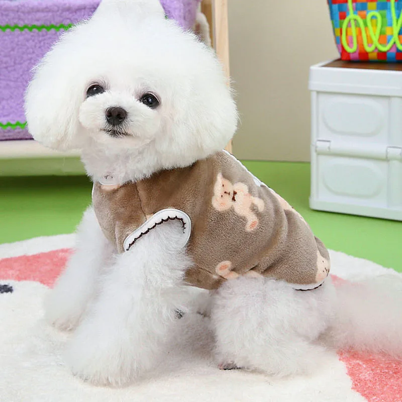 Ropa cálida de invierno para perros, ropa blanca sin mangas, abrigo de lana para perros pequeños, disfraz de perro salchicha Chiwawa, chaleco para cachorros, chaqueta, trajes - imagen 4