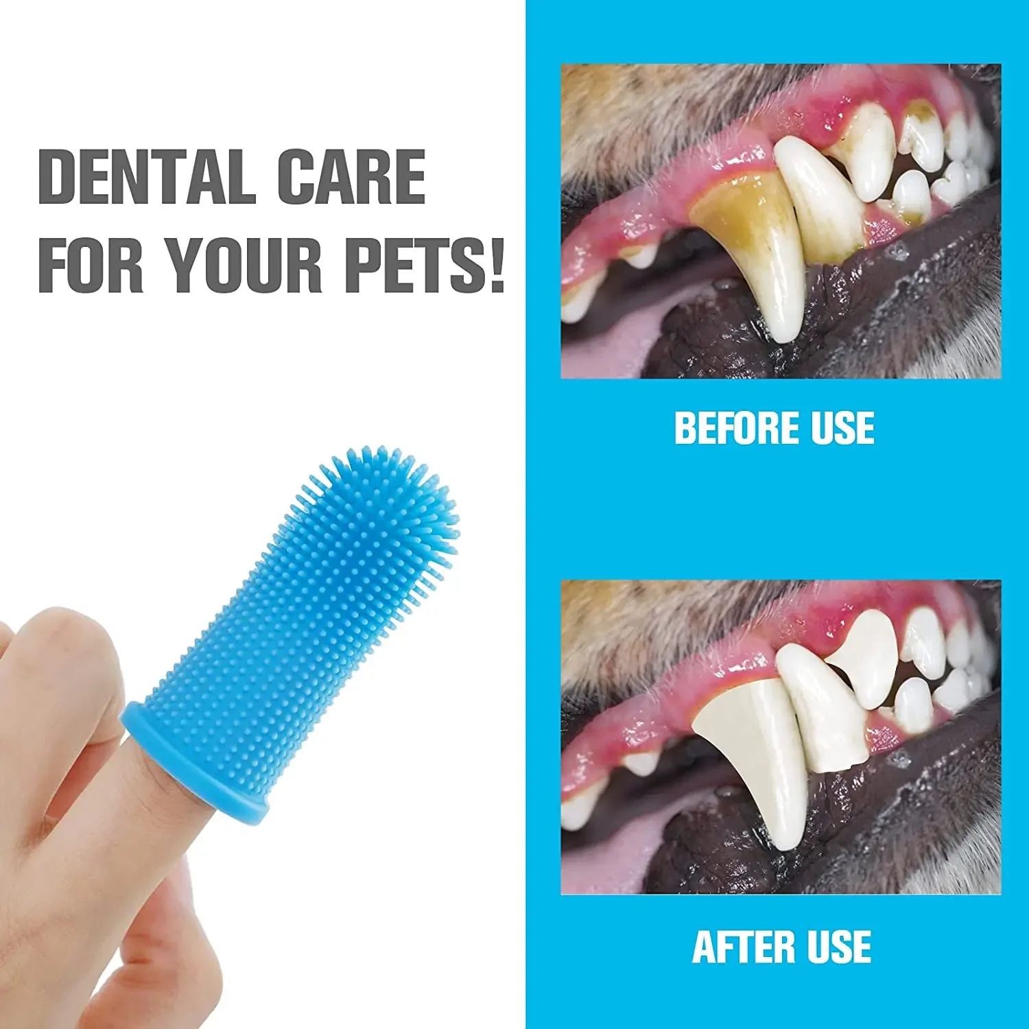 Cepillo de dientes de silicona no tóxico para perros y gatos, herramienta de Limpieza de dientes de dedo, cuidado del mal aliento, súper suave, 1 unidad - imagen 2