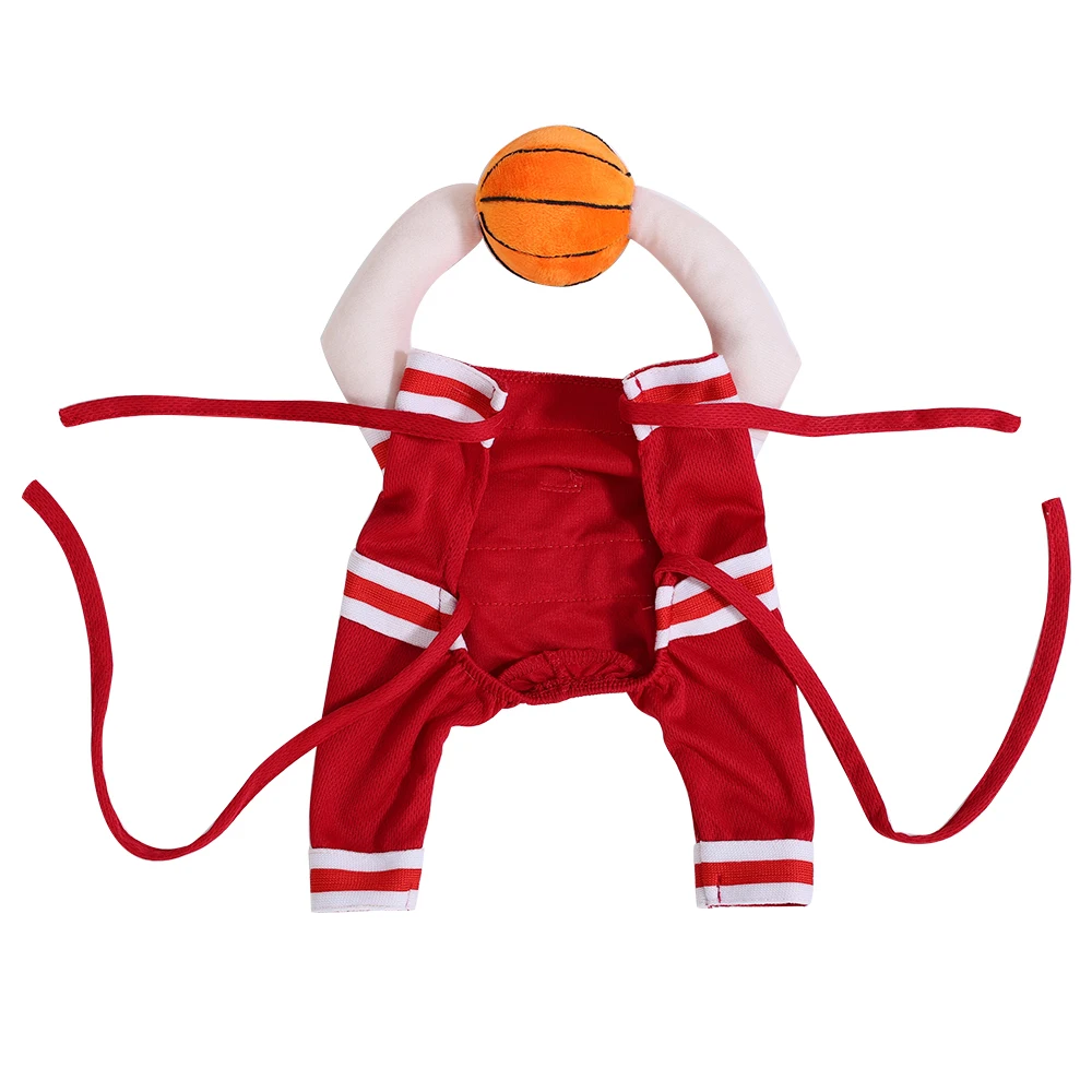 Divertido disfraz de jugador de baloncesto para gatos con pelota, trajes deportivos transpirables para cachorros y gatitos, ropa de Cosplay de Halloween para perros y gatos - imagen 3