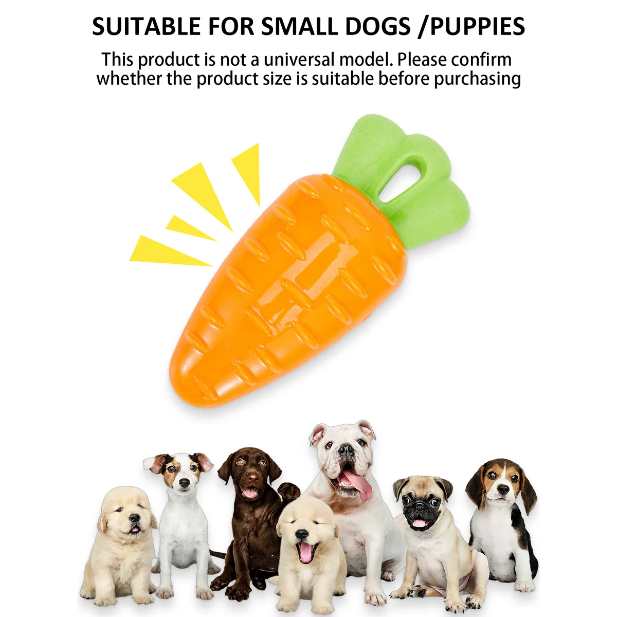 Juguete indestructible para perros con forma de zanahoria, molar para masticar Dental para masticadores agresivos, perros pequeños y medianos, diámetro para cachorros de dentición - imagen 5