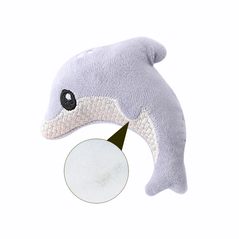 Juguete de animal de peluche para gato, lindo Delfín de bebé con hierba gatera, mordedor - imagen 5