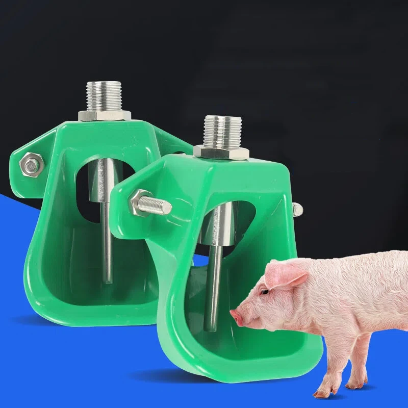 Tazón de agua potable de lechón de plástico automático, bebedero de tetina para cerdo, bebedero de agua, dispensador de agua de animales de granja, 1 ud.