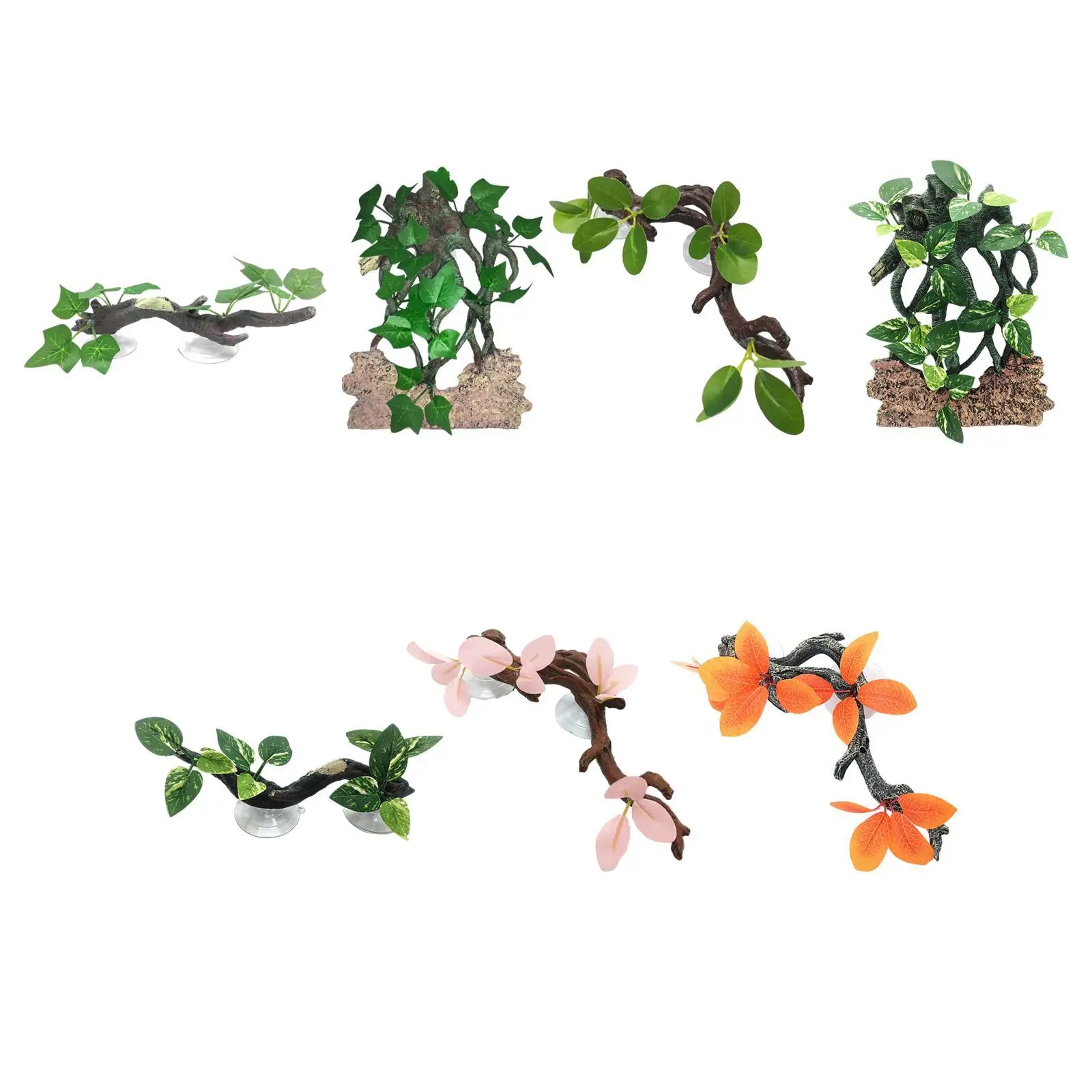Gecko Plant Ornament Reptile Corner Branch Aquarium Amphibian Lizard Habitat Decor Decoration Reptile Climb Tree Branch Decor