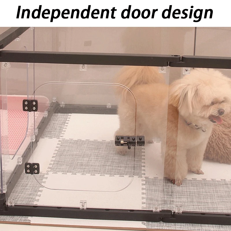 Valla transparente para perros, valla para perros grandes desmontable para interiores, jaula alta para el hogar, combinación libre de coral para mascotas, Anti Escape - imagen 3