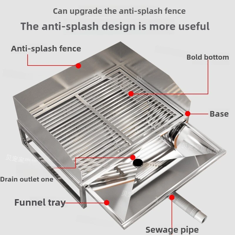 Inodoro automático de acero inoxidable para perros, drenaje directo de alcantarillado, lavado integrado, producto de limpieza para mascotas, accesorios para arena - imagen 4