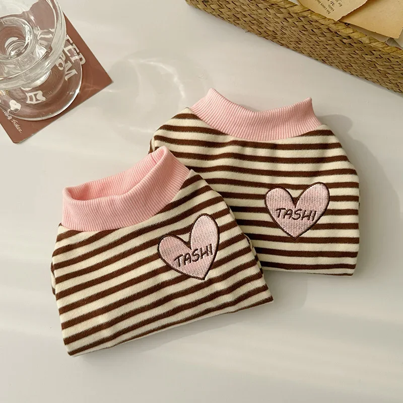 Camisa Base a rayas para perros y gatos, ropa para mascotas, Sudadera con capucha para perros, ropa para cachorros, otoño, invierno, Primavera, nuevo