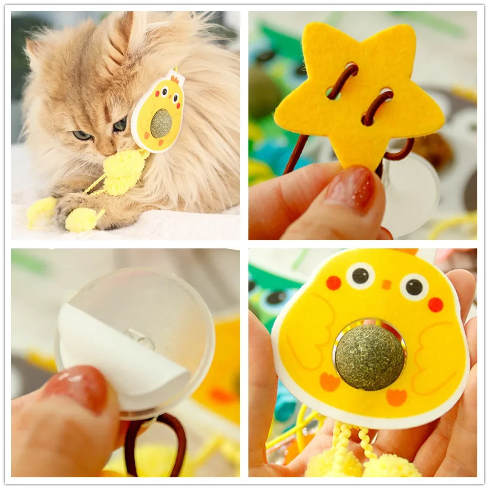 Juguete interactivo para gatos, puerta colgante, cuerda elástica para rascar gatos, palo de Teaser con campana, bola de felpa, hierba gatera, juguete, juguetes de plumas para gatitos - imagen 2