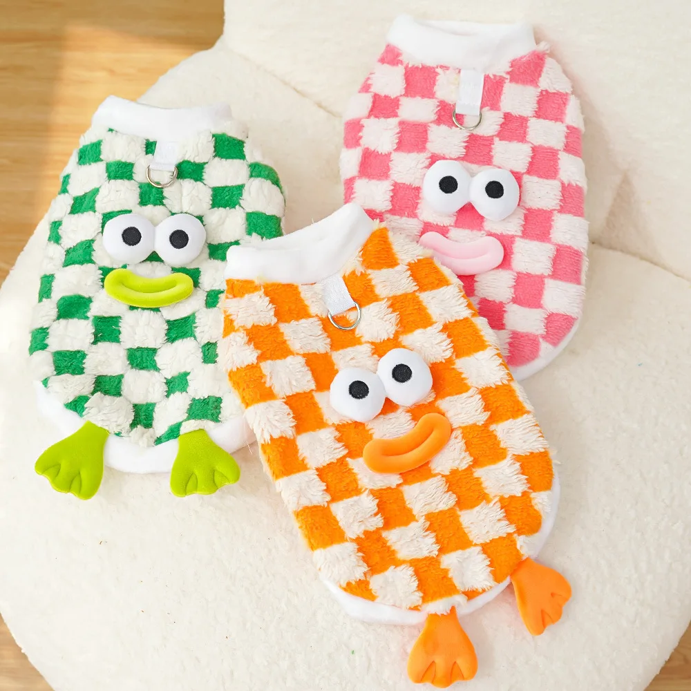 Divertido chaleco polar para perro, sudadera, jersey para cachorro, abrigo con correa, anillo en D, suéteres para perro salchicha, ropa Yorkie para perros pequeños y medianos - imagen 2