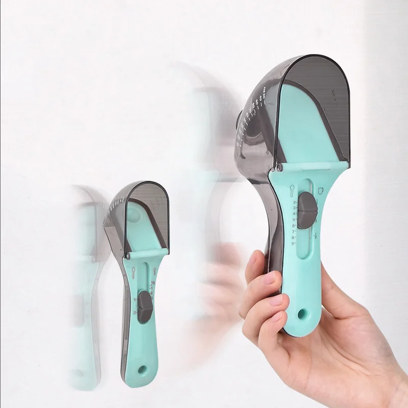 Cuchara medidora de comida para mascotas, taza medidora de comida ajustable para perros y gatos, cuchara medidora transparente para mascotas con escala, accesorios para perros - imagen 4