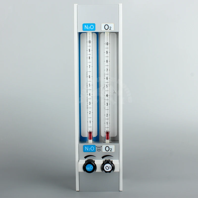 Anesthesia Machine Flow Meter Nitrous Oxide Oxygen Gas Flow Meters Double Tube Flowmeter