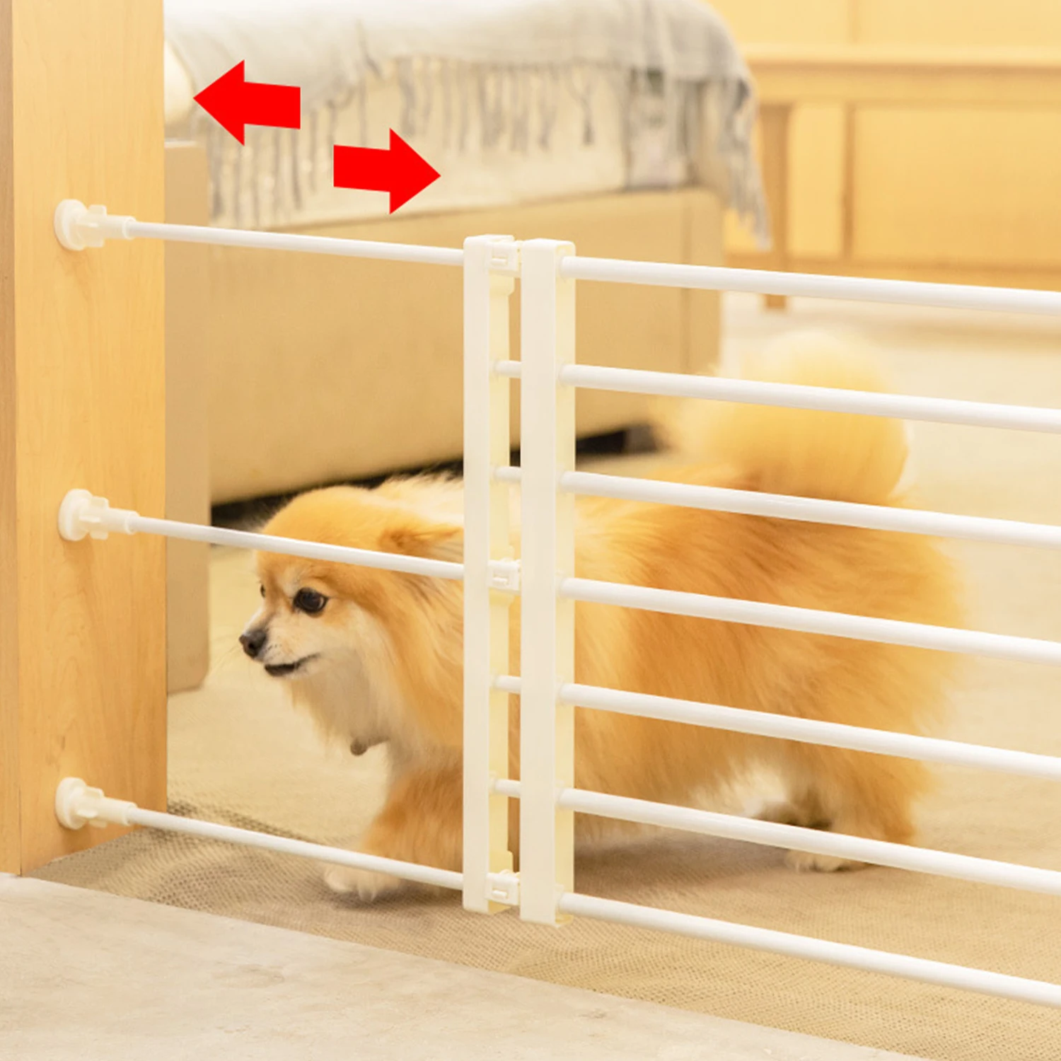 Valla para mascotas para el hogar, barrera para puerta, valla para perros y gatos, valla interior para perros medianos y pequeños, evita que los perros se rompen en las habitaciones - imagen 5