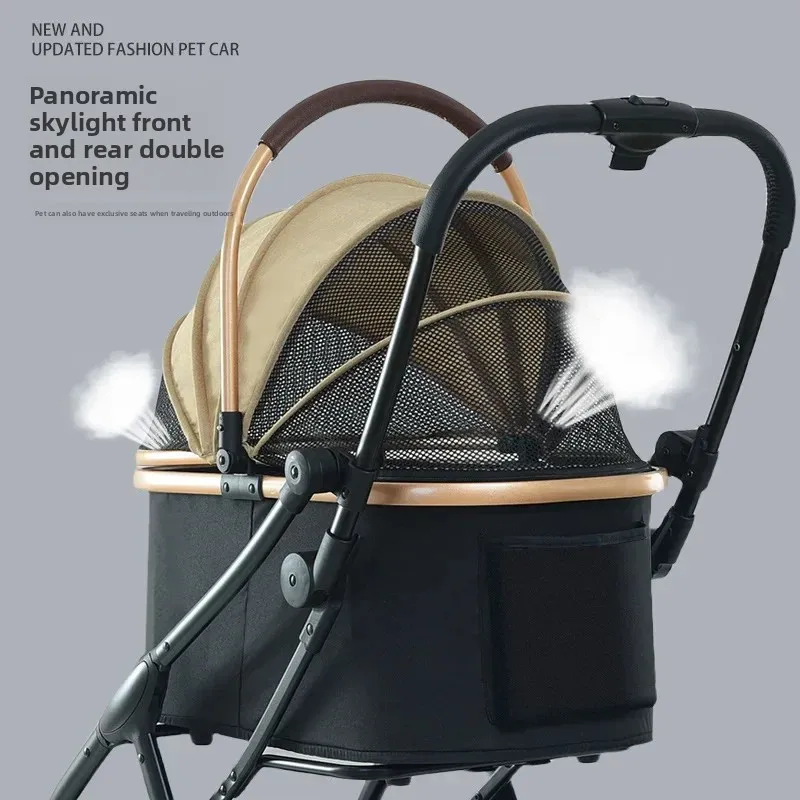 Cochecitos para mascotas, carrito ligero y plegable para caminar para perros pequeños y medianos, artefacto para gatos, carrito para salir, carrito para mascotas, cochecito para gatos - imagen 3