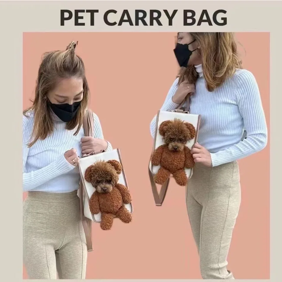 Bolso de hombro oso transpirable para perros pequeños – Viaje exterior - imagen 3