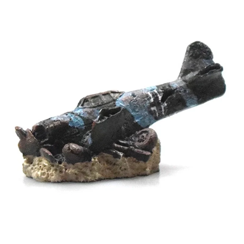 Accesorios de decoración de Acuario, adorno de avión pequeño, artesanías de resina, paisaje de pecera, adorno de acuario - imagen 2