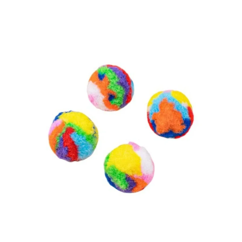 Bola de felpa de poliéster suave y duradera para gato, juguete ligero de 3,5 cm de diámetro, resistente y resistente a morder, 10 piezas - imagen 3