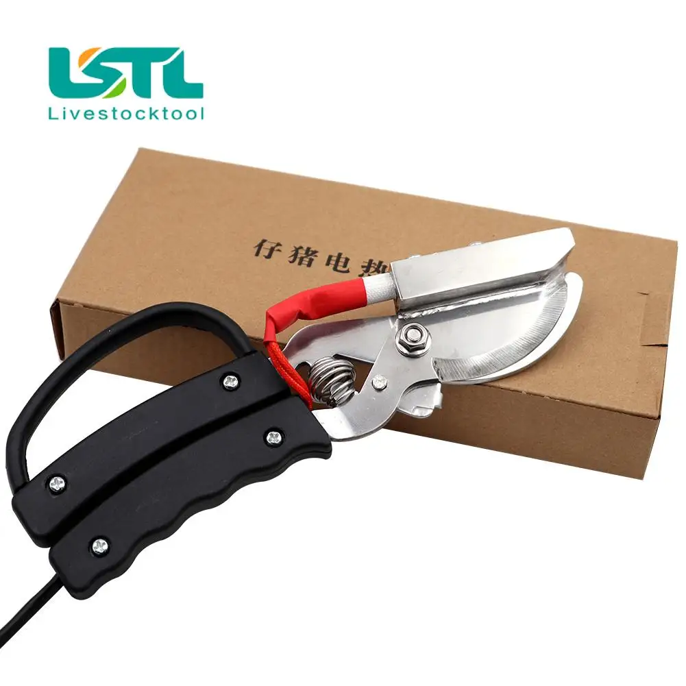 Pinzas de cola rota con calefacción eléctrica para lechones, pinza hemostática para cerdo, tijeras, Clip