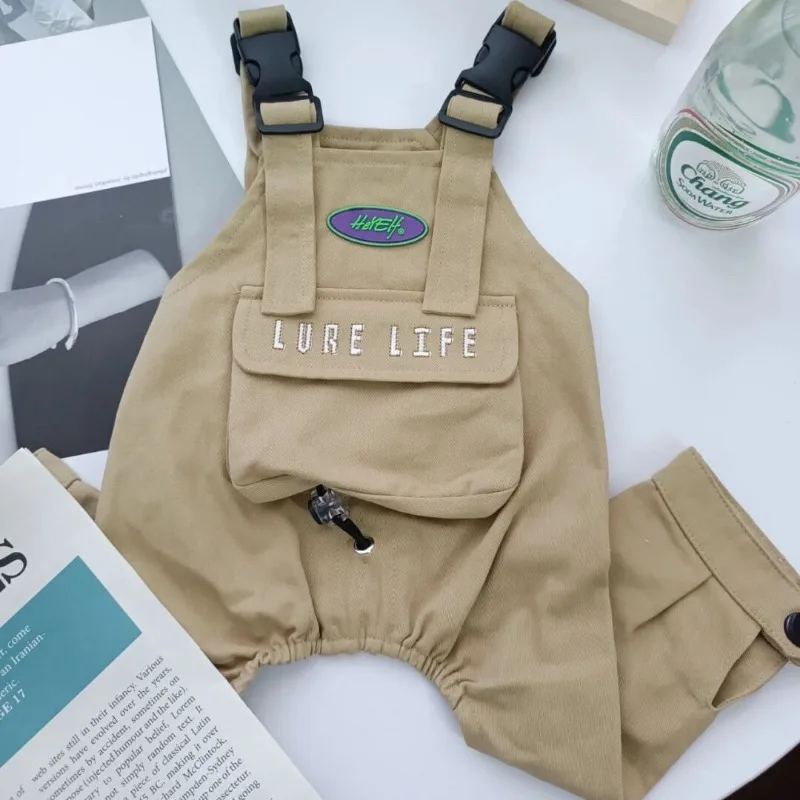 Monos de invierno para perros, ropa de cuatro patas, ropa para mascotas con letras, monos de moda para perros, trajes cálidos para mascotas, disfraz para perros - imagen 5