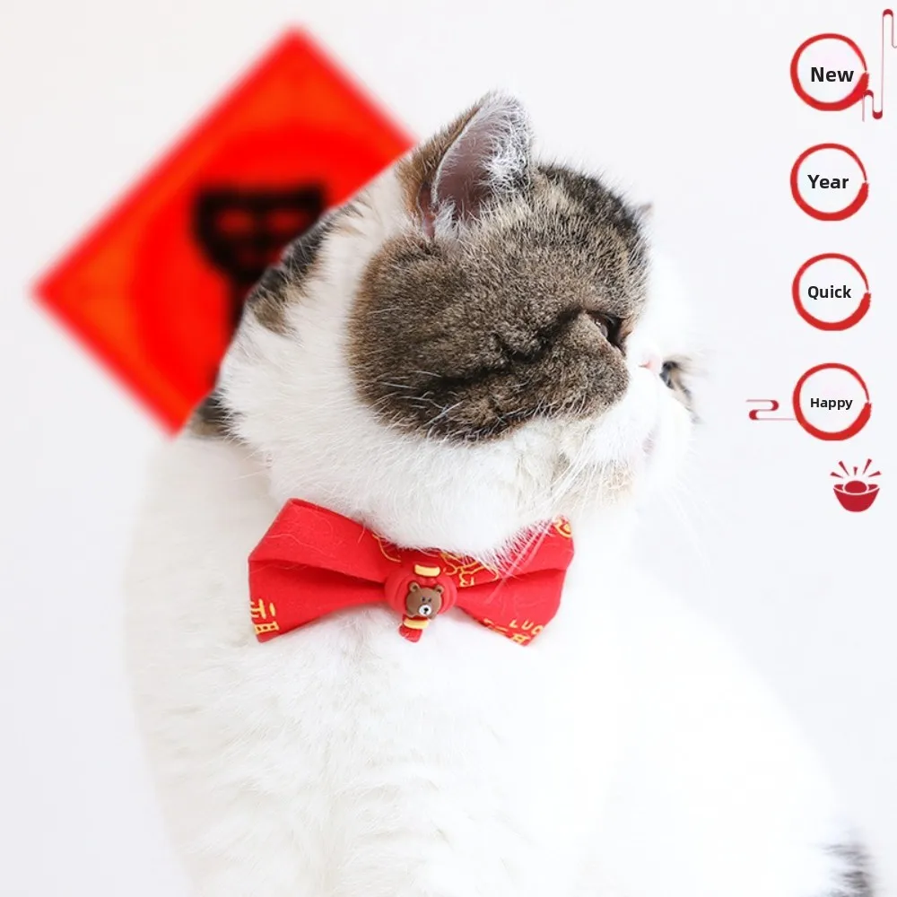 Collar festivo con lazo para gatos y perros pequeños ajustable - imagen 4