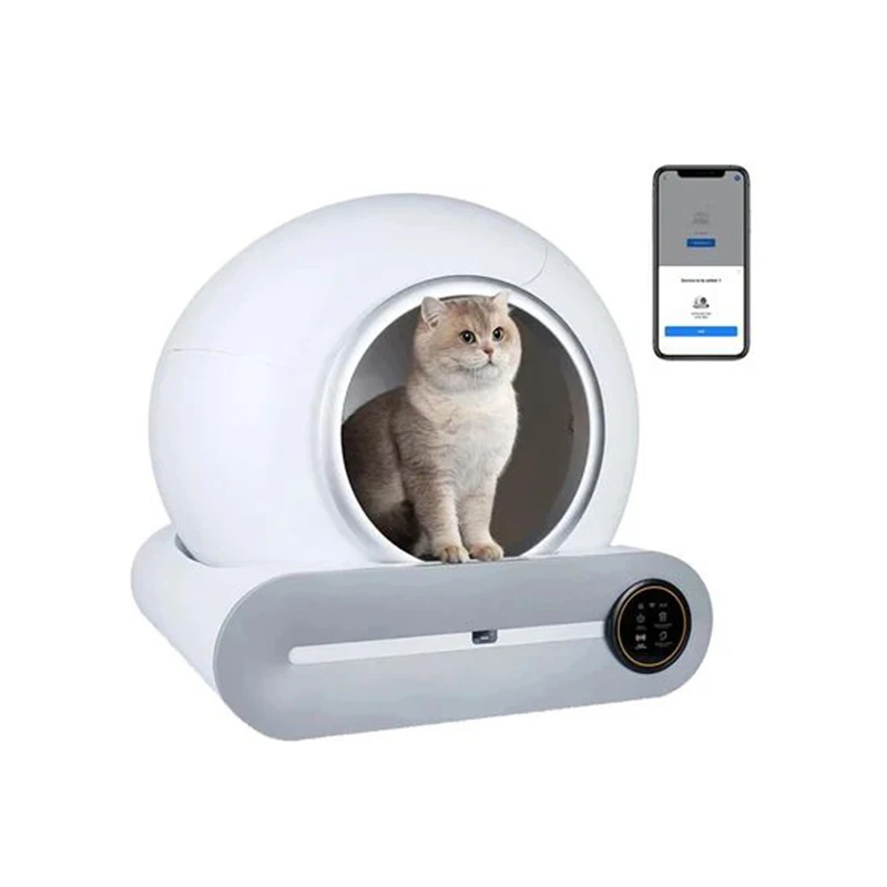 Booteely-caja de arena inteligente automática para gatos, 65L, autolimpiante, totalmente cerrada, bandeja de arena para inodoro para mascotas, versiones en inglés - imagen 3