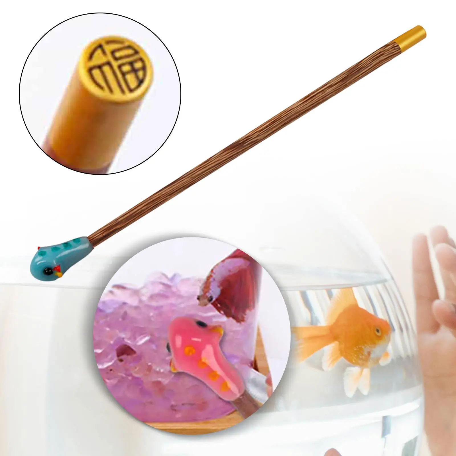 Varita de entrenamiento de peces Betta, ligera, resistente, interactiva, suministros Betta, portátil, realista, palo de entrenamiento de cola de varita de pescado Betta - imagen 5