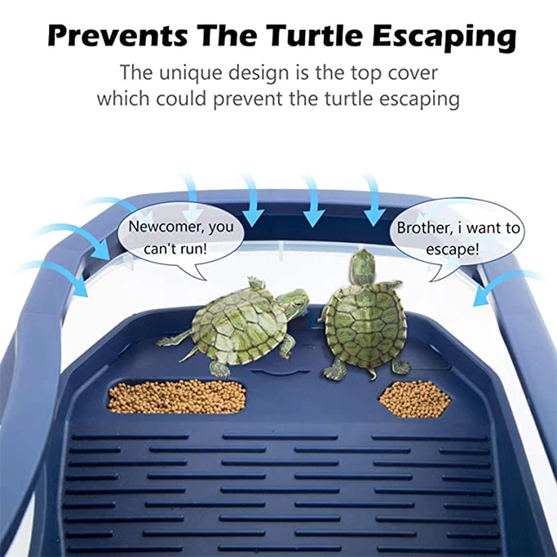 Tanque de acuario para tortugas, diseño de capa de filtro ecológico para reptiles, evita Escape, terrario brasileño - imagen 2