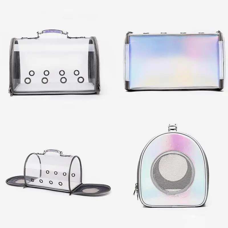 Transportín portátil con cremallera para mascotas, mochila transparente para perros y gatos, bolso de transporte transpirable para animales pequeños, cachorros y gatitos - imagen 5
