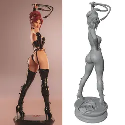 Figura sexy con látigo ensamblada y sin pintar adorno escritorio