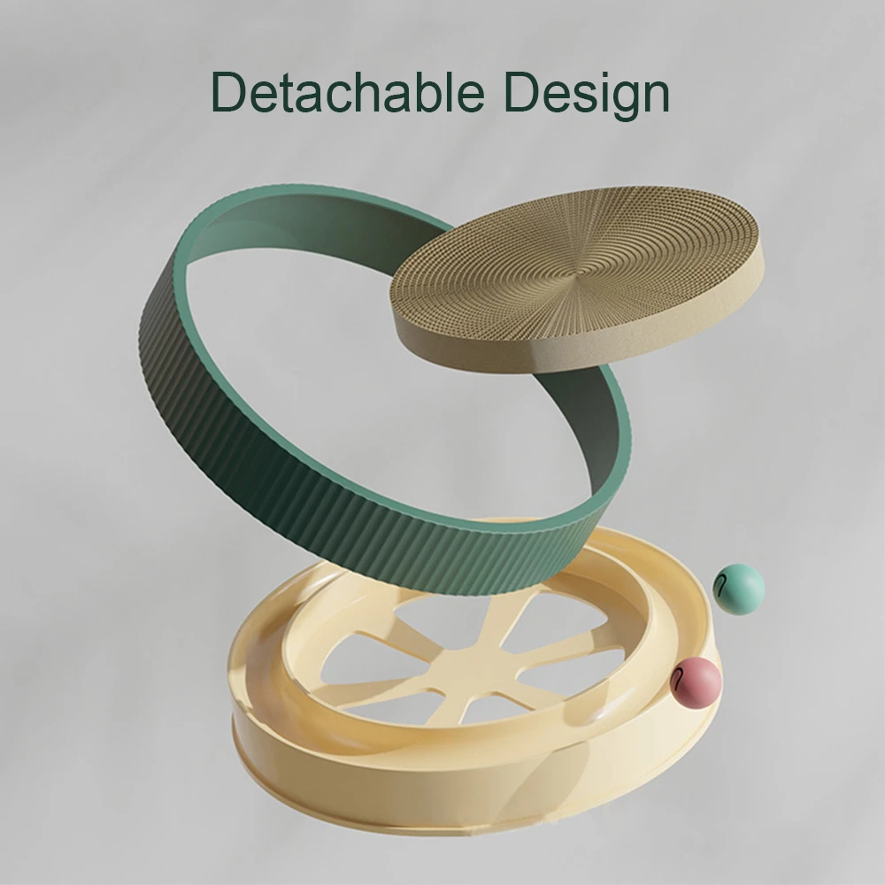 Rascador redondo para gatos con bola, juguete multifunción, rascador para gatos, raspador de uñas divertido para afilar, puede reemplazar el nido para gatos - imagen 5