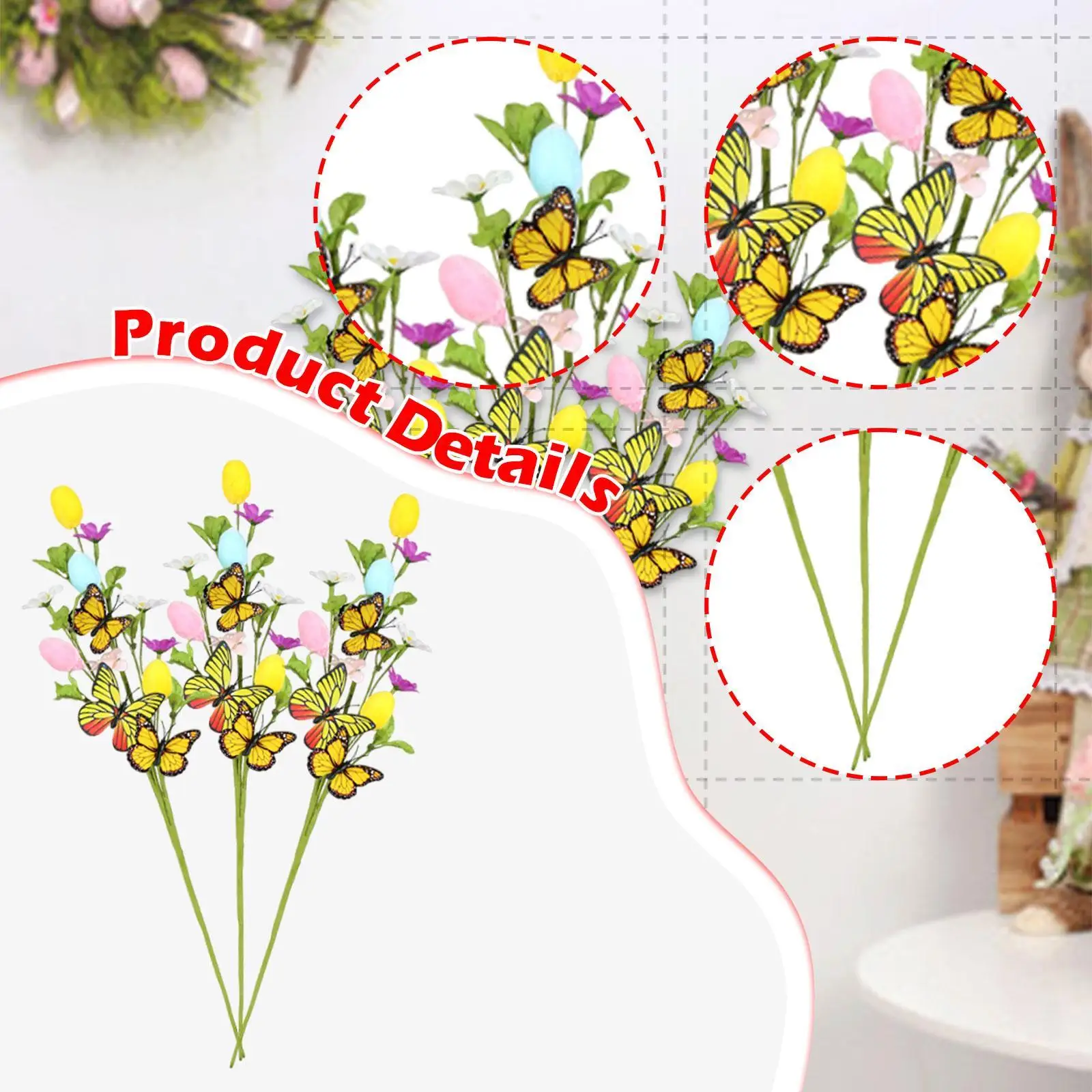 Ramas de flores artificiales para Pascua - Decoración de jarrones - imagen 5