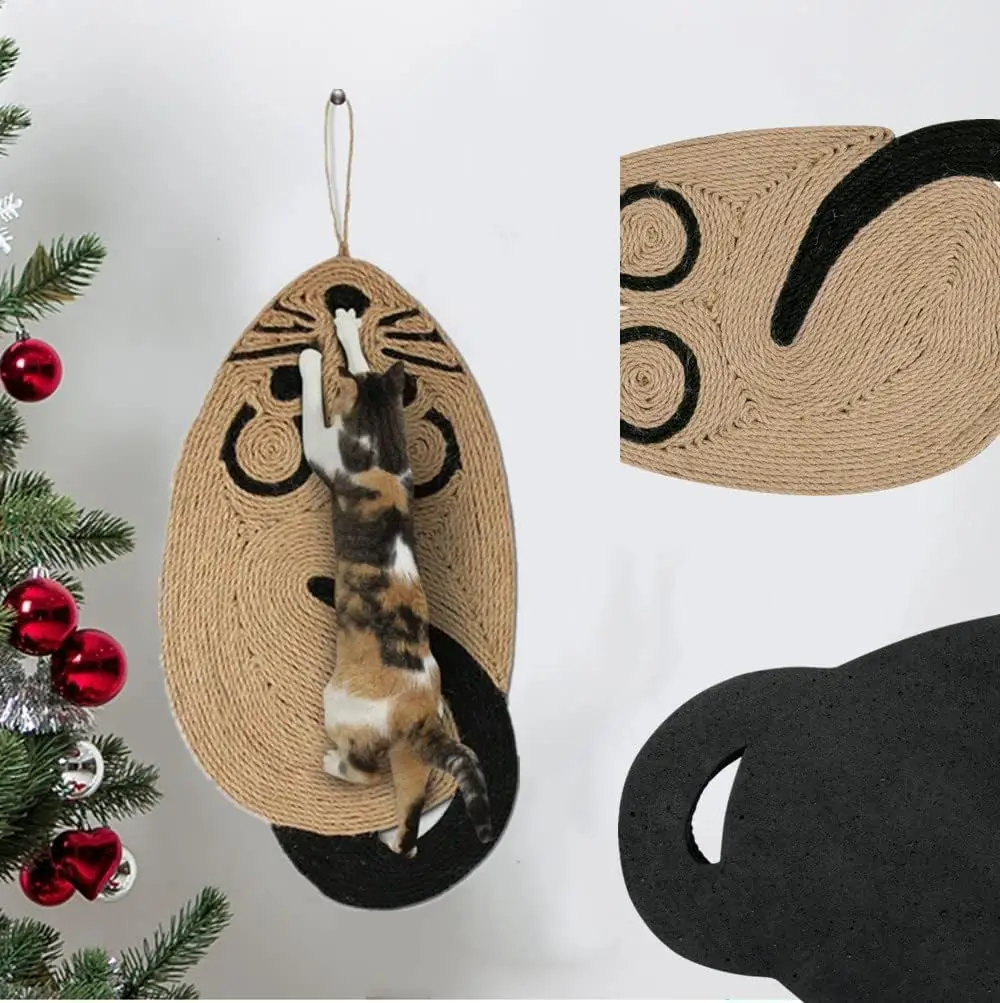 Almohadilla para rascar para gatos, almohadilla para rascar con forma de ratón divertida, alfombrilla antideslizante para rascar el suelo del gato, rascador colgante para gatos, almohadilla de Sisal - imagen 2
