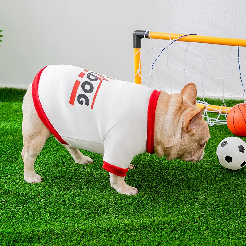 Sudadera blanca de estilo deportivo para perro, ropa para perros pequeños y medianos, modelos de primavera y otoño - imagen 4