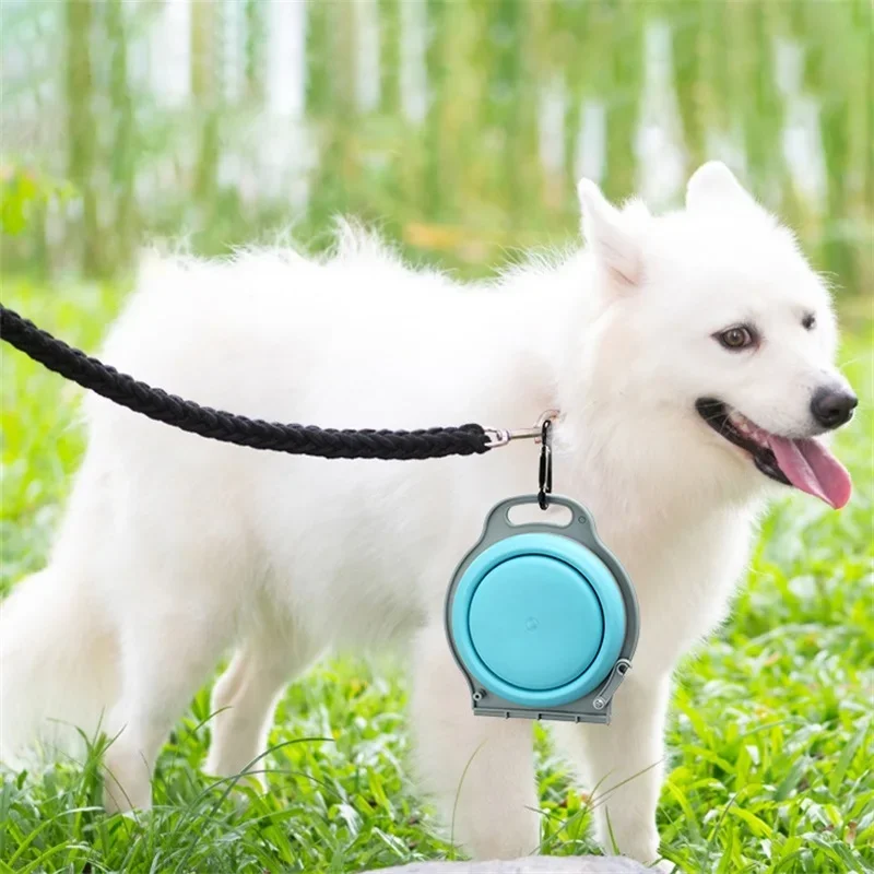 Cuenco plegable multicolor de TPR ABS para mascotas, cuenco doble para exteriores, utensilios de comida, suministros para mascotas, cuenco portátil para perros y montañismo - imagen 2