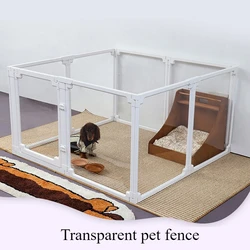 Valla transparente para perros de 70CM de alto, prevención de colisiones de peluche pequeño, paneles de puerta para valla para perros, jaula portátil para mascotas para interiores