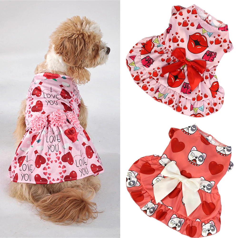 Vestido rosa de verano para perra con lazo y rosetón - imagen 5